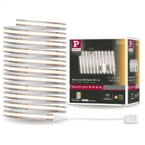 Светодиодная лента MaxLED 1000 Full-Line COB, базовый комплект 3 м, теплый белый, 36 Вт, 3240 лм, 2700 К, 1 шт., однолучевая Paulmann, серебристый