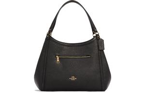 Кожаная сумка-ведро Kristy с текстурой гальки, через плечо, на одно плечо, большая женская черная COACH