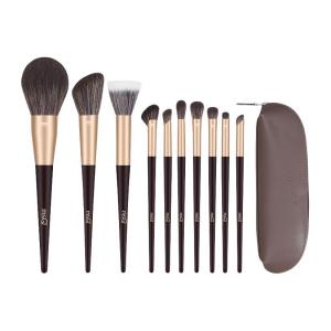 Обновленный набор из 10 светящихся кистей для макияжа для начинающих портативный мягкий комфортный для кожи с кейсом для контуринга MSQ