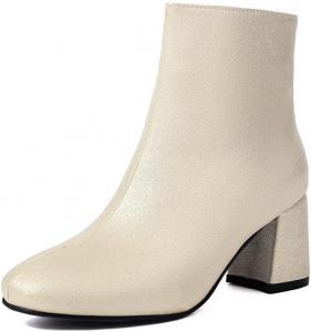 Женские ботильоны на щиколотку с квадратным носком, широким высоким каблуком и короткой колодкой Glglgege, Gold