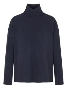 Свитер в рубчик с высоким воротником EMPORIO ARMANI, синий