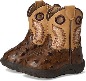 Ботинки Roper Kids  Cowbaby Cowbabies Walker Bumps, Brown Faux Ostrich Vamp