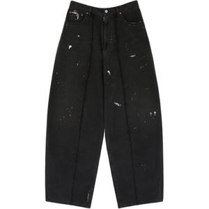 Джинсы с эффектом краски MM6 Maison Margiela, черный