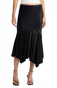 Эдвина Атласный креповый юбка в черном Rails