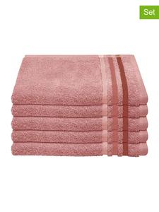 Schiesser Набор из 5 полотенец для гостей "Skyline" розового цвета