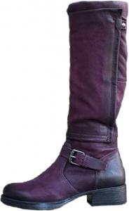 Сапоги oiangi для женщин выше колена - модные с пряжкой, боковая молния, массивный низкий каблук, круглый носок, высокие сапоги, однотонные, повседневные, удобные туфли с квадратным каблуком, Purple