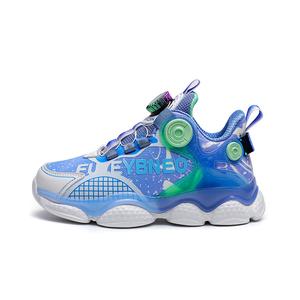 Philo Yingbang Детские баскетбольные кроссовки с низким амортизирующим износом, цвет: озерно-голубой/оранжево-красный/розовый