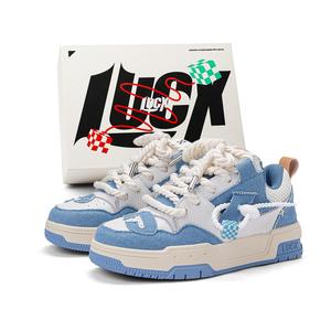 LUCX Устойчивые к скольжению амортизирующие износостойкие массивные низкие кроссовки унисекс синие, цвет Blue