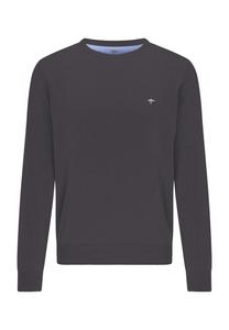 Свитер, хлопок, манжеты в рубчик, мужской FYNCH-HATTON, цвет Charcoal