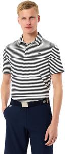 Мужская повседневная полосатая рубашка-поло Lacoste Ultra Dri-Bi-Color, темно-синий