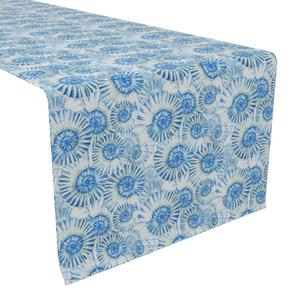 Настольная дорожка, 100 % полиэстер, 14x108 дюймов, прибрежные акварельные ракушки.