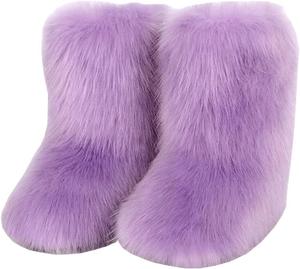 Детские зимние сапожки с искусственным мехом, теплые и пушистые Auhoho, Color 28