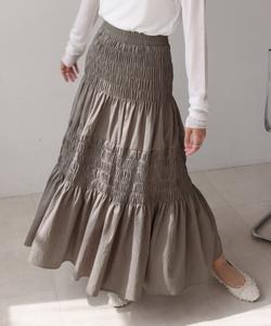 Хлопковая юбка со сборками