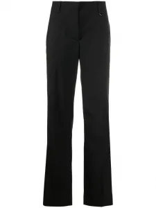 Брюки строгого кроя с логотипом Prada, черный