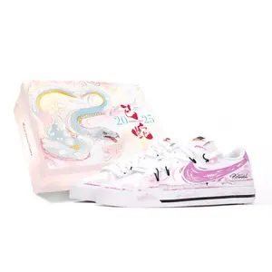 Court Legacy Mechanical Spirit, Dream Catcher устойчивые к истиранию низкие кроссовки для скейтбординга Women's White Nike, розовый