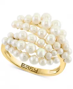 Кольцо Effy с кластером из культивированного пресноводного жемчуга (2-3 мм) из 14-каратного золота Effy Collection, gold