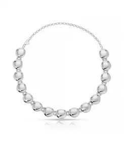 Ожерелье-Чокер с полированными родиевыми камнями Ettika, rhodium