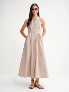 MixRay Платье-рубашка в бежевом цвете