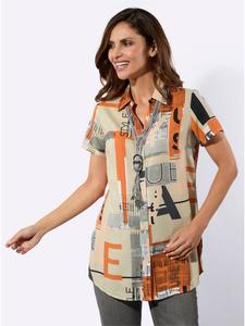 Длинная блузка с оранжево-песочным принтом WITT WEIDEN