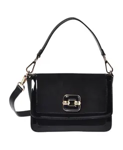 Сумка через плечо из замшевой кожи Baldinini, черный