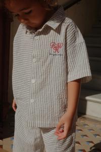 Детская хлопковая рубашка RHW X KS DUO SHIRT GOTS Konges Sløjd, синий