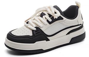 Кроссовки HUANQIU Skateboarding Shoes Women's Low-top White, черный