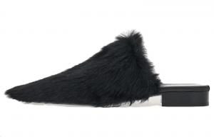 Ferragamo Женские закрытые тапочки с открытым носком, ширина 2 см, черный