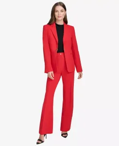 Женский пиджак с застежкой-логотипом, отложным воротником и прямыми брюками Halston, черный