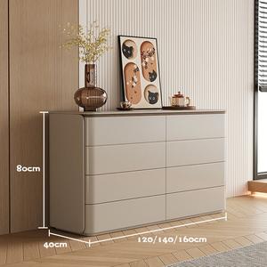 Mikemijia Комод 140 см для спальни из массива дерева, 8 ящиков, цвет khaki