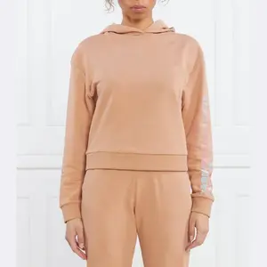 Укороченная толстовка Armani Exchange, коричневый