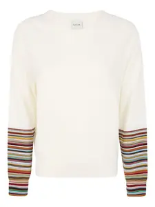 Футболка в полоску с ребристыми манжетами Paul Smith, белый