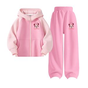 Детская повседневная спортивная одежда Disney, персиковый