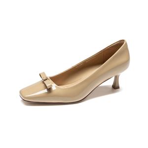 AOKANG Женские туфли на высоком каблуке черные, умбра-телесные 1254111040B, цвет Nude 1254111040B