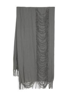 Шерстяной шарф с эффектом потертости Yohji Yamamoto, серый