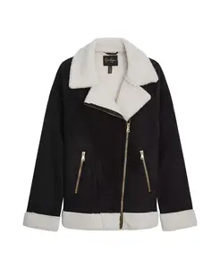 Детская модная куртка-косуха из искусственной замши для девочек 7-16 лет Jessica Simpson, черный