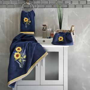 Linum Home Textiles Турецкий хлопок Girasol Набор из 2 украшенных банных полотенец