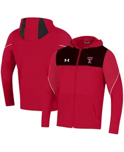 Мужская красная толстовка с молнией Texas Tech Red Raiders 2021 Sideline Warm-Up Full-Zip Under Armour
