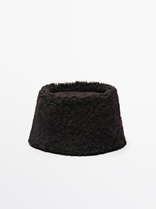 Двусторонняя кожаная шляпа Massimo Dutti, brown