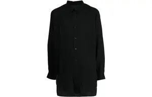 Рубашка с классическим воротником и спущенным плечом Yohji Yamamoto, черный