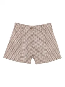 Шорты в ломаную клетку со складками Twinset Kids, нейтральный