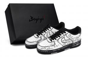 Nike Кроссовки Air Force 1 Formula Bulletin Board Low Top для скейтбординга унисекс, черные, белые