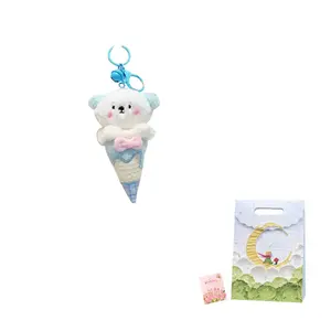 Очаровательный зверек в виде мороженого, кролик панда котенок, плюшевый кулон брелок для ключей в форме мороженого, высота 13см Jinnew