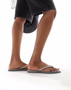 Узкие шлепанцы Havaianas стального серого цвета