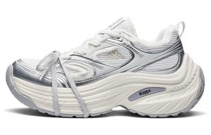 Kappa Низкие кроссовки Back-to-Back, устойчивые к истиранию, массивные, женские, белые, серебристые