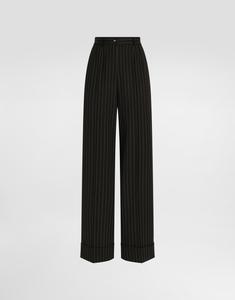 Брюки из шерсти с эластаном в тонкую полоску Dolce & Gabbana, мультиколор