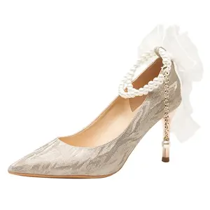 GOSO Тонкие каблуки на шпильке женские шампань голд, цвет Champagne Gold