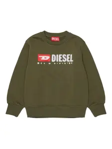 Джемпер с круглым вырезом Diesel Kids, зеленый