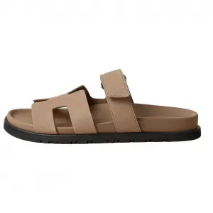 HERMES Тапочки-слайды Chypre Slide женские коричневые