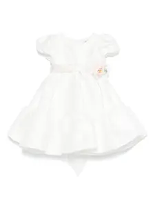 Платье с цветочной аппликацией Monnalisa, белый