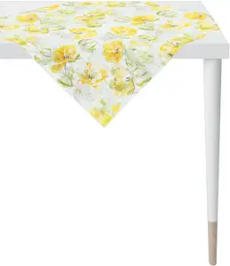 APELT среднее одеяло "6405 SPRINGTIME, весеннее украшение, весна ", (1 шт.), цифровая печать 100х100 см, белый/желтый